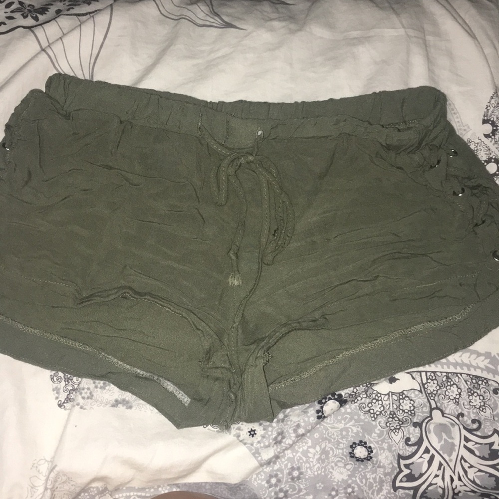 Army green shorts